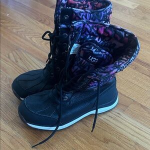 UGG Black and Pink Patterned Boots